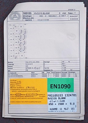 Alinco behaalt EN1090 EXC3 en EXC4 voor eerste verwerking (snijden, plooien …)